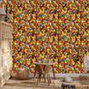 Stained Glass Wallpaper Orange, Gold and Red 50x1000