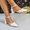 2026 New Women's Sandals Covering Toe Summer New High Heel Pointed Toe Commuting Sandals Outdoor Simple Style