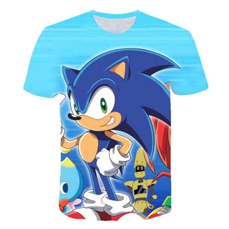 Vibrant Sonic The Hedgehog Printed T-shirt For Kids With Short Sleeves And Comfort Fit