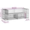 VidaXL Banc de jardin design gabion 184x71x65,5 cm bois massif de pin 3196236