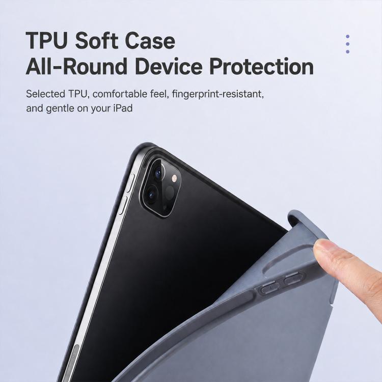 Tri-Fold Stand Soft Touch Smart Wake/Sleep Tablet Cover With Pencil Slot For iPad Mini 2024 / 2021, Anti-Drop PU Silicone Protective Case