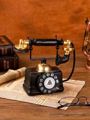 Vintage Telephone Mini Ornament: Nostalgic Decor for Bookshelves, Wine Cabinets, and Photography
