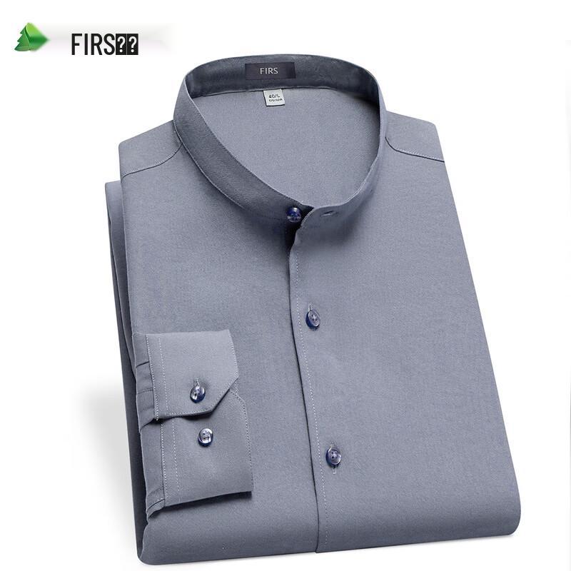 Shanshan Men s Stand-Collar Long-Sleeve Shirt L