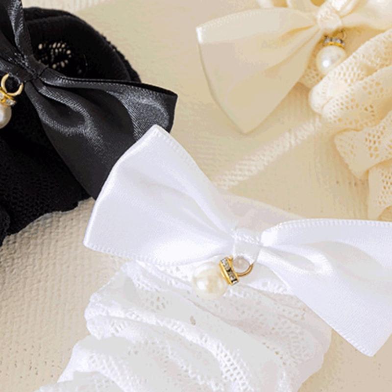 Fashionable Sweet Style Socks Lace Bowknot Decorations for Kids Lightweight Summer Calf Length Socks for Girls