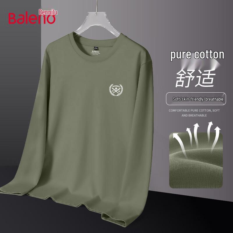 Baleno Men's Cotton Long Sleeve Crew Neck T-Shirt