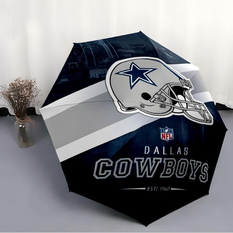 1pc Dallas Cowboys Umbrella, Sun Protection, And UV Shielding. It Has Eight Sturdy Ribs for Outdoor Use And Perfect As a Holiday Gift