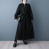 Long sleeve plus size vintage black new in dresses for women casual loose spring autumn dress