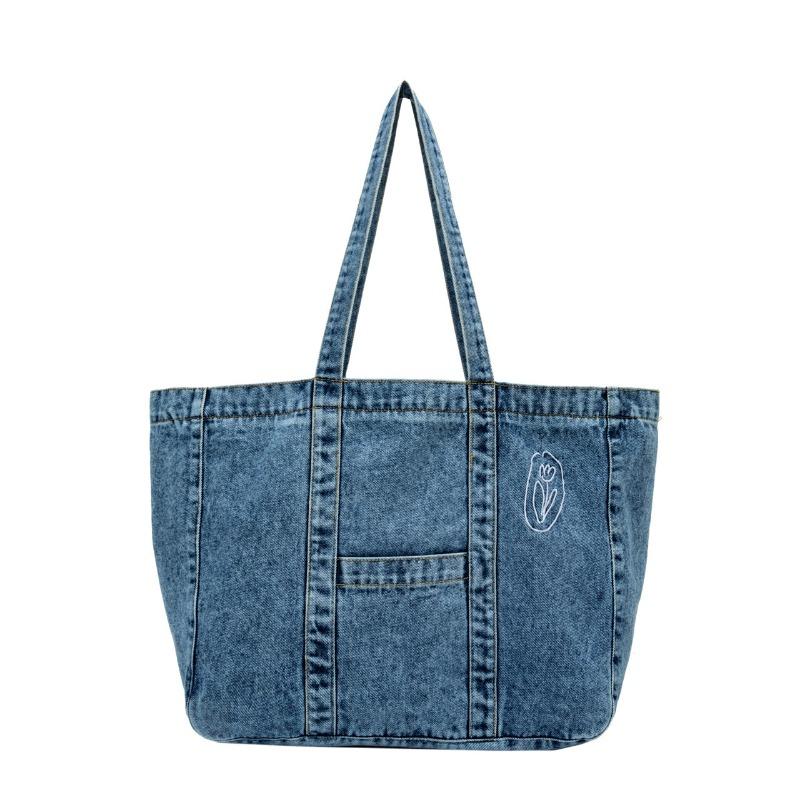 Denim-Tasche Street-Trend Tragetasche Modisch und Schlicht Vielseitige Hand-, Einzel-Schultertasche