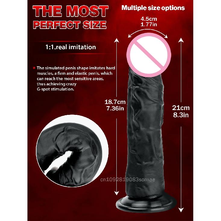 Realistic Dildo for Women Silicone Beginner G-spot Anal Stimulation Dildo with Strong Suction Cup for Adult Sex Toy Masturbator