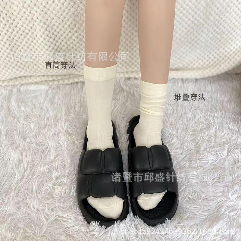 South Korea Dongdaemun solid color breathable vertical strip curling medium tube socks children sweat-absorbing versatile medium tube