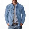 Men's Suede Casual Jacket Stand Collar Solid Color Workwear Multi Pocket Outerwear