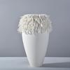 Modern Minimalist 3D White Ceramic Vase: Elegant Living Room Decoration and High-End Flower Container