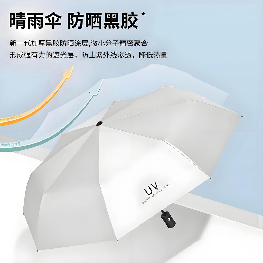 11 Bone High-grade Business High-value Exquisite Folding Umbrella, Automatic Weather and Rain Vinyl Sunscreen Umbrella