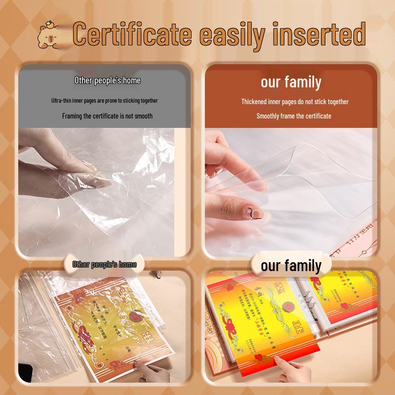 Child's Award & Art Certificate Album - A3/Boy & A4/Girl Transparent Loose-Leaf Storage