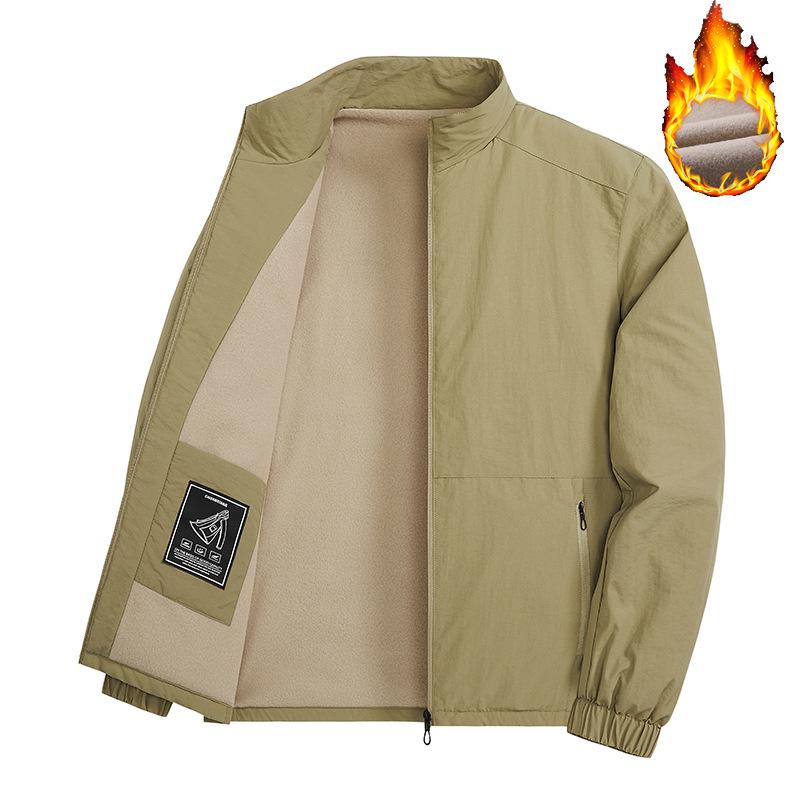 Men's Windproof Lapel Coat: 2025 New Style Solid Color Loose Casual Business Jacket for Spring & Autumn