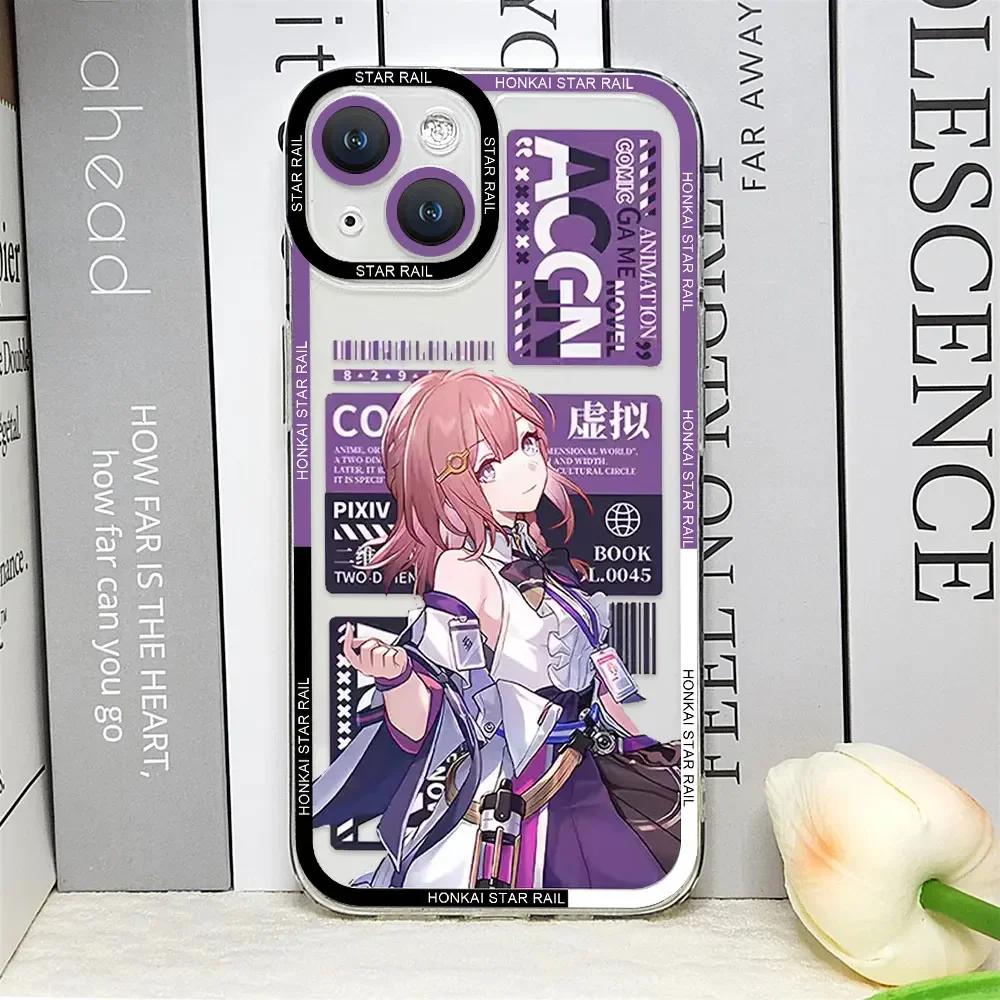 Honkai Star Rail Phone Case for IPhone 16 15 14 13 12 11 Pro Max Mini Soft Covers for IPhone X XS MAX 8 7 Plus SE2 Clear Fundas For iPhone 14 ProMax