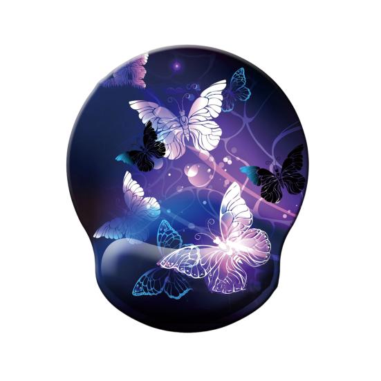 Mouse Pad with Soft Lycra Surface Ergonomic Gel Wrist Support Anti-Slip Base Mouse Mat Compatible with All Mice Mouse Pad
