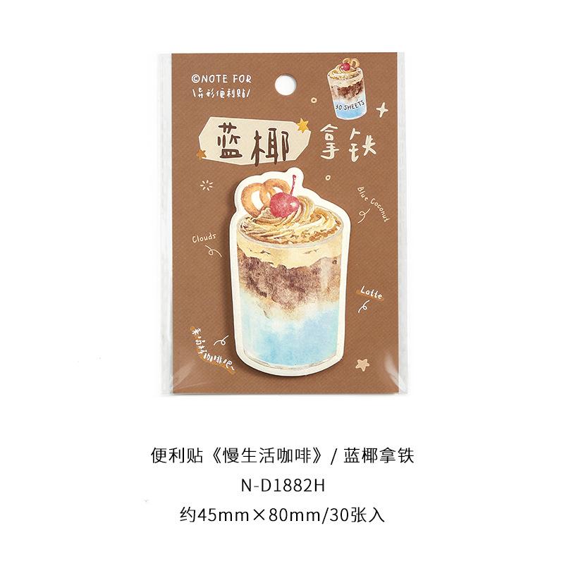Gift NOTE FOR Notes Slow Life Coffee Series Retro Drink Notebook Message Memo Kawai Stationery Office Accessories Memo Pad
