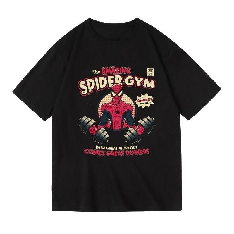 

Genuine High-quality Spider-Man Gym Fitness Workout Movie Casual Men s And Women s Same Short-sleeved TopJacket - Men s Summ... S разноцветный
