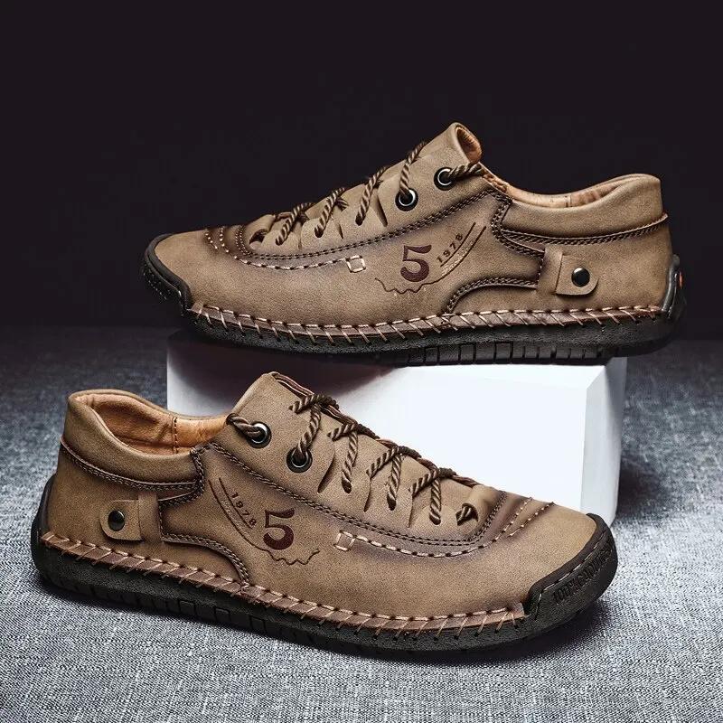 Shoes for Men Leather 2025 New Casual Shoes  Fashion Soft Homme Outdoor Comfortable High Quality Classic Ankle Non-slip Flats