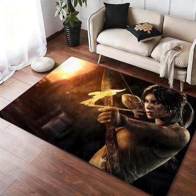 Hot Anime T-Tomb R-Raider Floor Mat Cozy Flannel Soft Thick Non-Slip Mat For Living Room Bedroom Kitchen Decor Rugs
