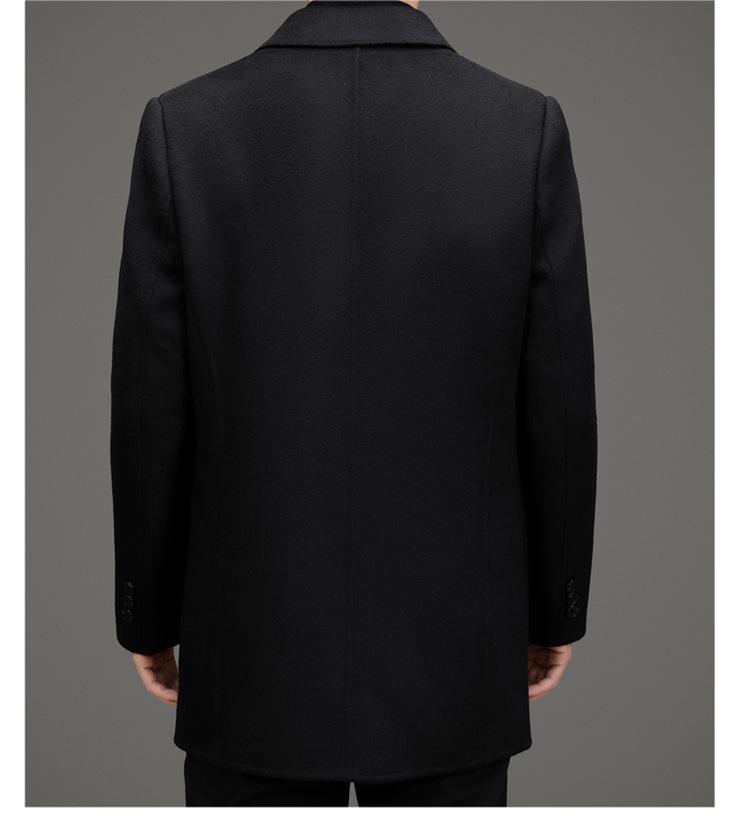 Men's Mid-Length Woolen Coat - Autumn/Winter Suit Collar Business Casual