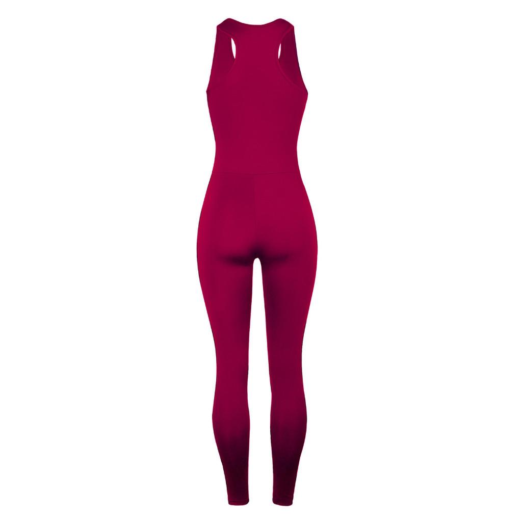 Women Slim Yoga Sport Jumpsuit Long Bodysuit Tracksuit Pants