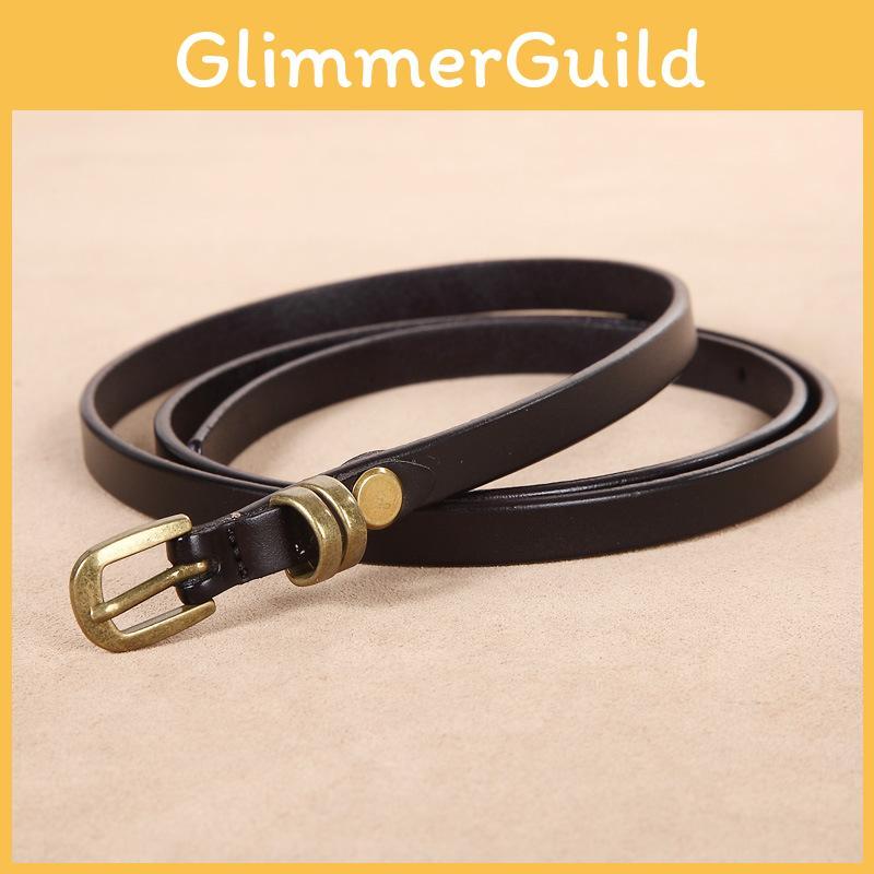 Leder Vintage Damen Gürtel mit Doppel-Schlaufen-Design für Freizeitkleidung