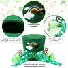 CiyvoLyeen St. Patrick Day Tree Topper Hat Large Green Velvet Hat Leprechaun Top Hat for Christmas Tree Decor Green Shamrock Bowknot Irish Home Decor