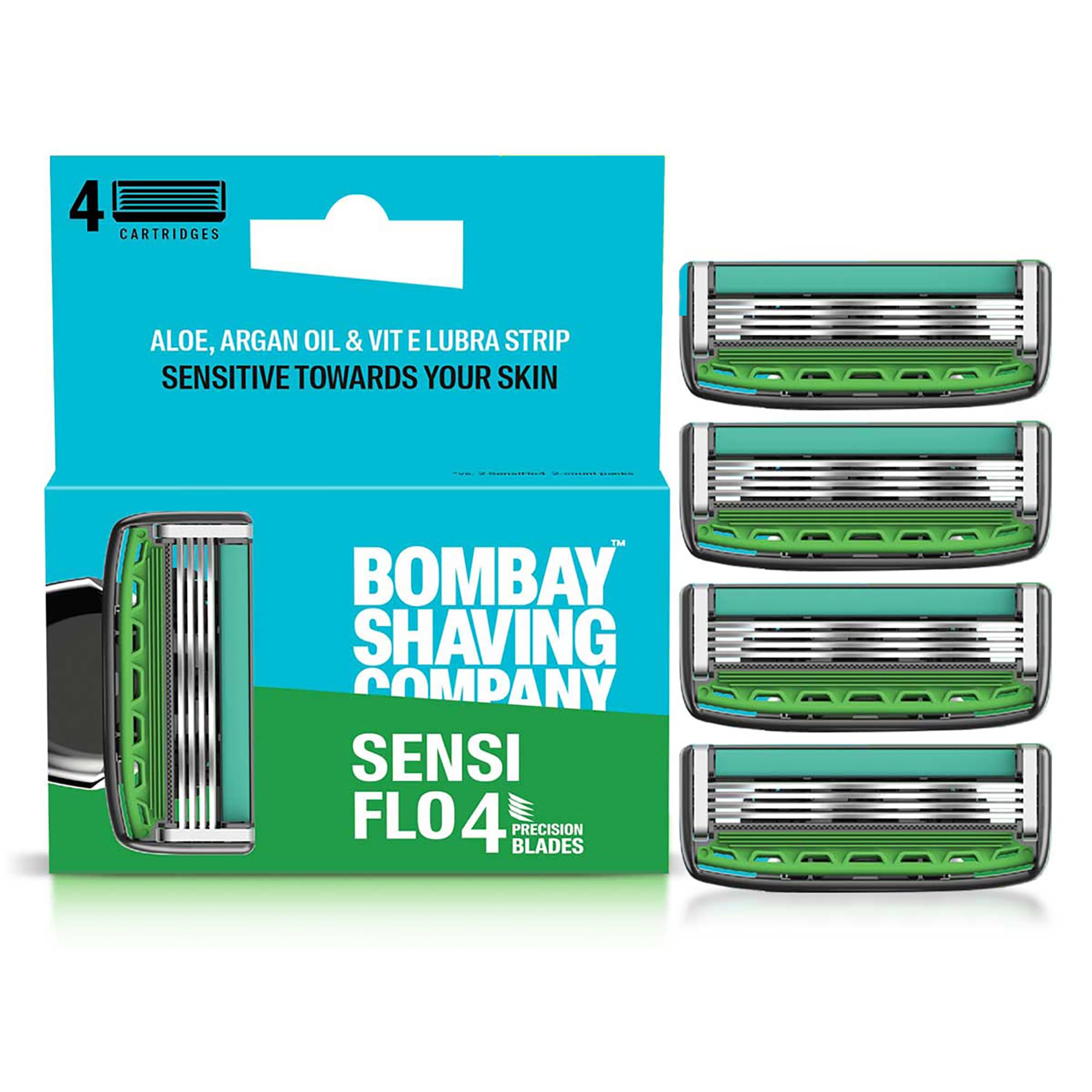 Bombay Shaving Company Sensiflo 4 Сменные картриджи для бритья | Упаковка из 4 лезвий