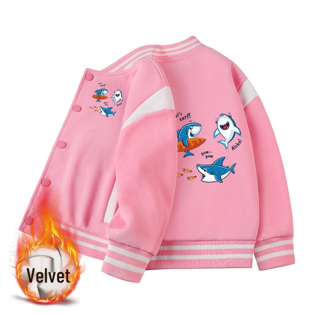 Kinder Baseballjacke mit Fleece-Futter - Lässige Herbst-/Winter-Oberbekleidung