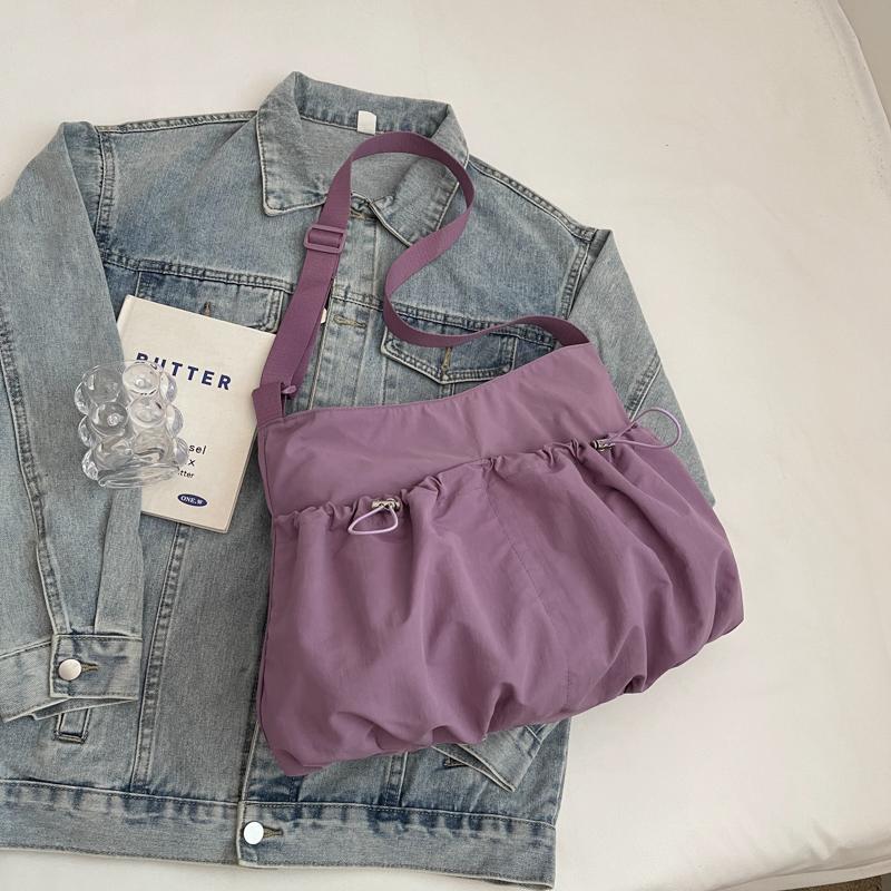 Τσάντα Ώμου με Κορδόνι Σύσφιξης Μονόχρωμη Γυναικεία Τσάντα Χιαστί Τσάντα Ταξιδιού