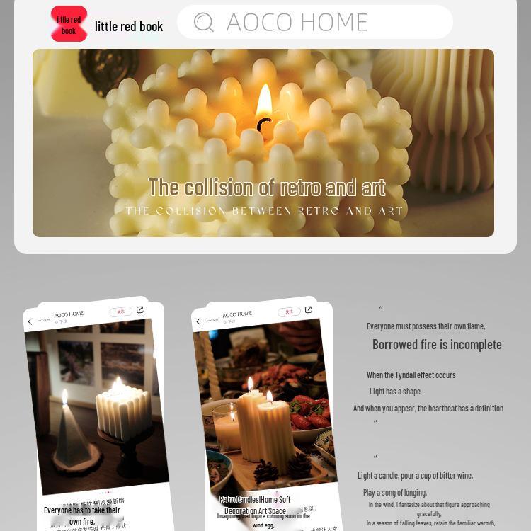 Smokeless White Retro Scented Candle for Weddings & Home Decor