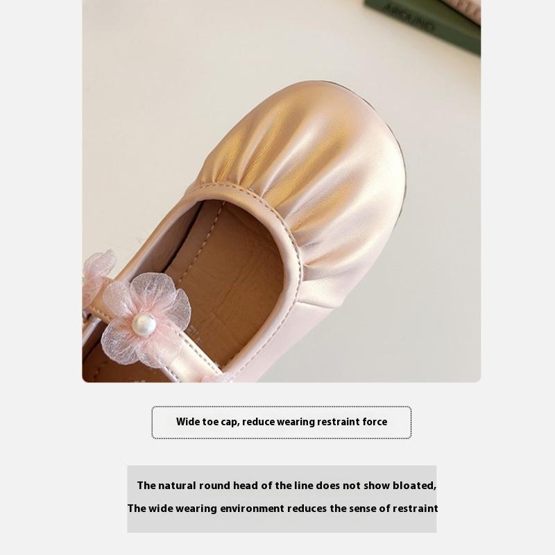 New Fashion Lace Small Fragrance Style Girls Comfortable Soft Bottom Leather Shoes