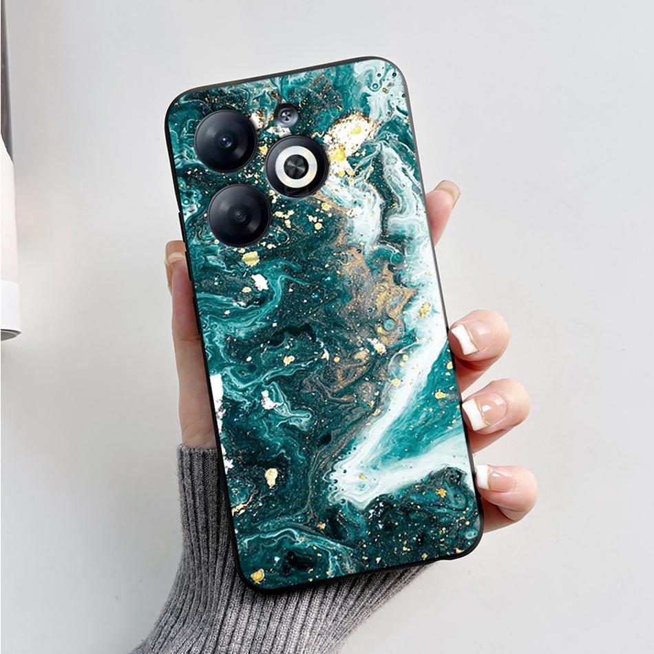Case For Infinix Smart 8 Back Cover Black Silicon Soft TPU Marble Cover For Infinix Smart 8 X6525 Funda Smart8 Phone Cases Coque