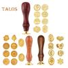 Wax Seal Stamp Set Sealing Wax Stamp Heads with Wooden Handle Multiple Patterns Wax Seal Stamp Set for Letter Greeting Cards Gifts Decoration