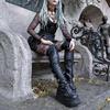 Plus Size Women's Over-the-Knee Soft Leather Wedge Heel Boots for Spring/Autumn 2023 - Hot-Selling European and American Knight Style.