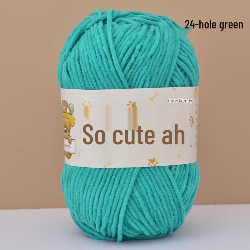 Chenille Crochet Yarn - Medium Thick Hand-Knitted for DIY Crafts & Dolls