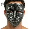 Realistic Scary Props Full Face Halloween Masque for Men Women Metallic Color Thin Cosplay Masquerade Costume Prop Cosplay Party