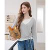 BETU Damen Farbblock-Strickoberteil im Zweiteiler-Look