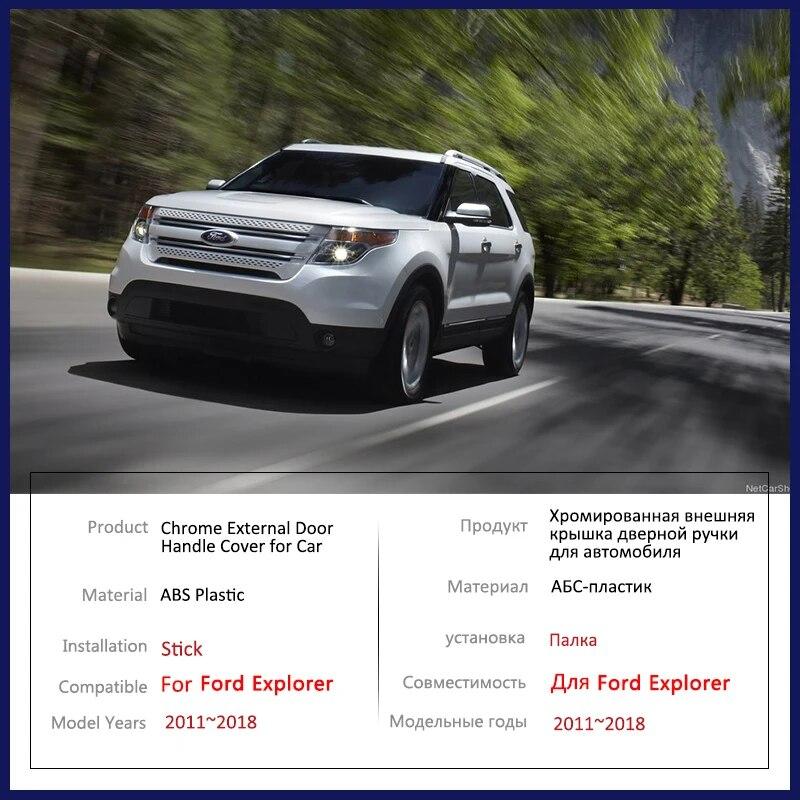 Vhodné pro Ford Explorer U502 2011~2018 Klasická lesklá černá Inteligentní nálepky na kliku dveří Ozdobné doplňky do auta Exteriérové doplňky