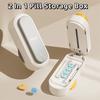 2 In 1 Pill Storage Box Dust-Proof Cut Tablet Dispenser Waterproof Daily Pill Splitter  Home