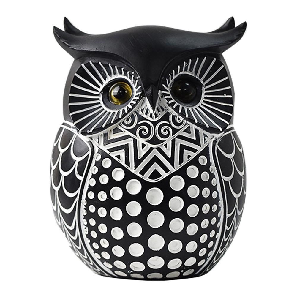 Handmade Owl Figurine Resin Craft Animal Sculpture Funny Owl Statue  Home Decor