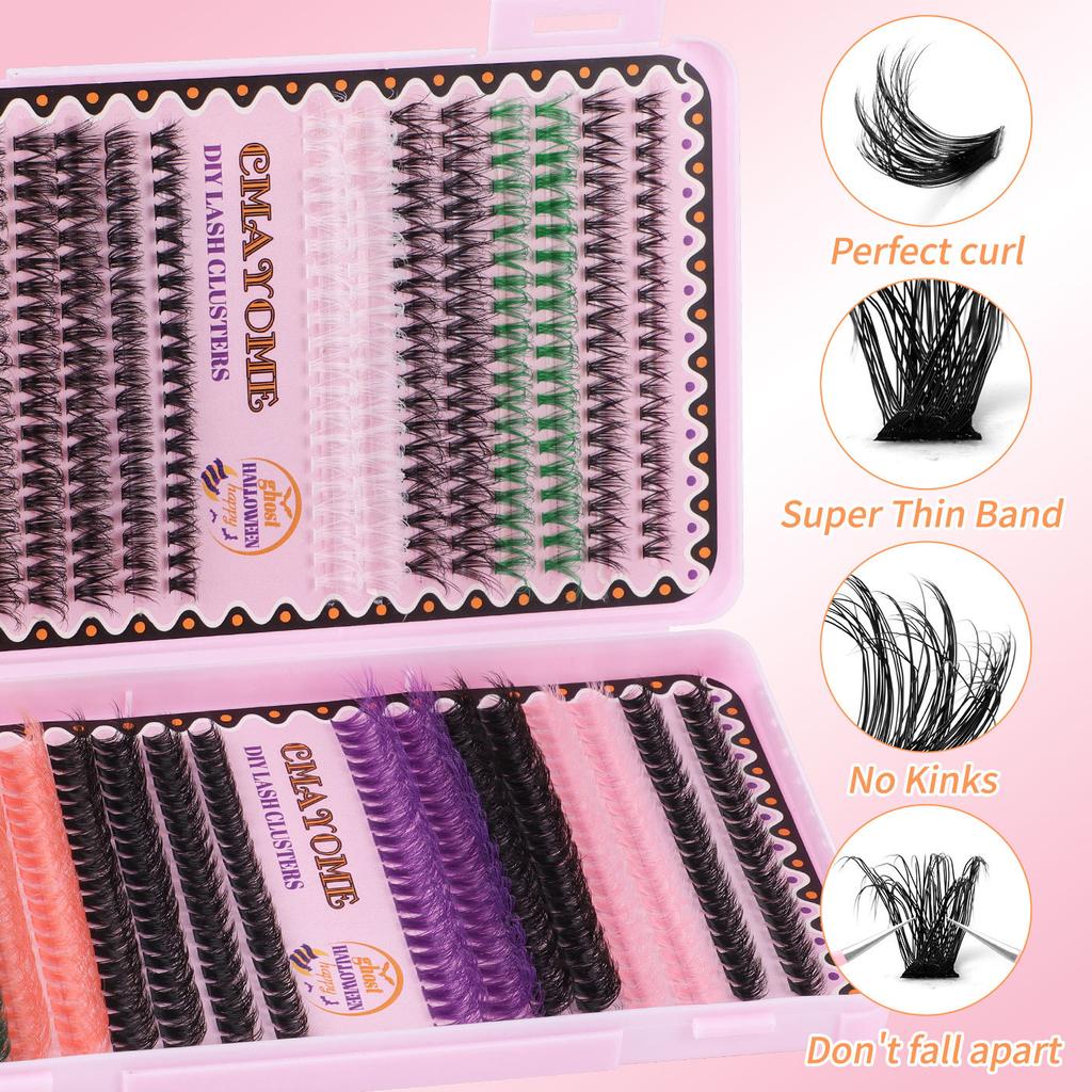 Color D Song Single Cluster False Eyelash Set 8-16Mmdiy Segmented Grafting Thick Eyelashes