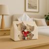 Vintage Tissue Box Holder - Retro Striped Horizontal Stripe In Neutral Colors (Suitable for Kitchen, Living Room, Bathroom) - Tissue Dispenser for Tis