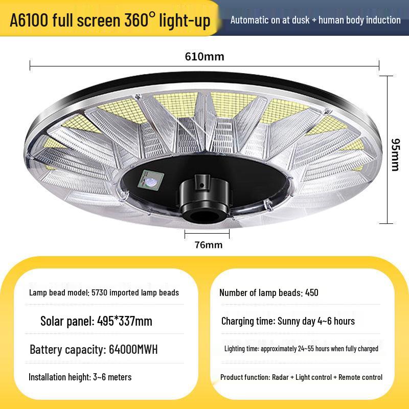 Solar Waterproof Outdoor Courtyard Light for Garden, Villa, Terrace, and Street Lighting.