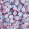 50pcs 8mm Glass Imitation Jade Bead Gradient Double Color Round Bead Handmade DIY Bracelet Necklace Jewelry Making Loose Bead Ma