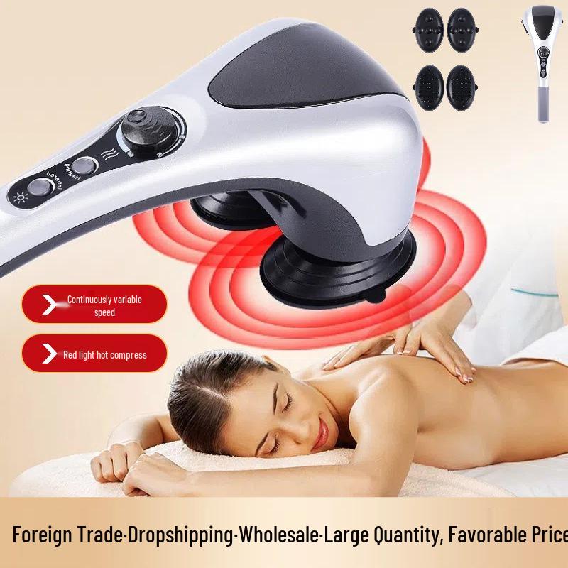 Dual-Head Massager: Multi-Use Relaxation Tool with Red Light & Constant Temperature for Muscle Relief