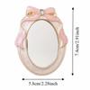 Mini Enamel Makeup Mirror Metal Frame Crystal Bow Mirror Lolita Embossment Mirror  Student Use