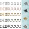 Set 12 Bucăți Oțel Chirurgical Culoare Argintie Placat cu Aur Negru Curcubeu Set Bijuterii de Piercing de Bază pentru Ureche Nas Sprânceană Labret 8Mm